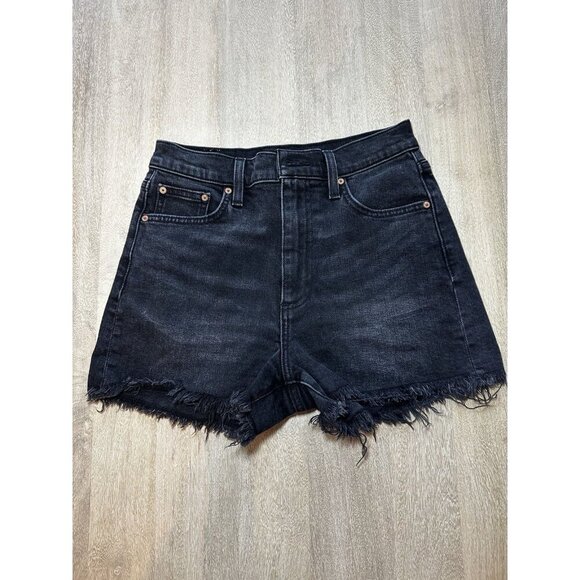 Aritzia Denim Forum The Arlo '50s Short in Black Raw Hem Size 25 - Picture 4 of 6